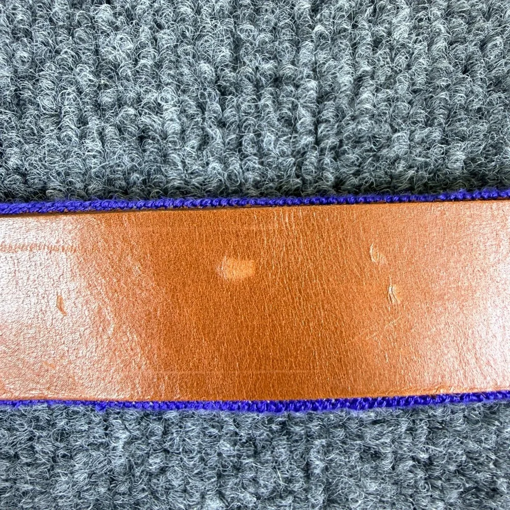 Smathers and Branson Boise State Football belt size 40 leather Brass Needlepoint